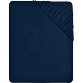 Utopia Bedding Fitted Sheet Single, Navy - Deep Pocket 14 inch (35 cm) - Easy Care - Soft Brushed Microfibre Fabric - Shrinkage and Fade Resistant - Bottom Sheet