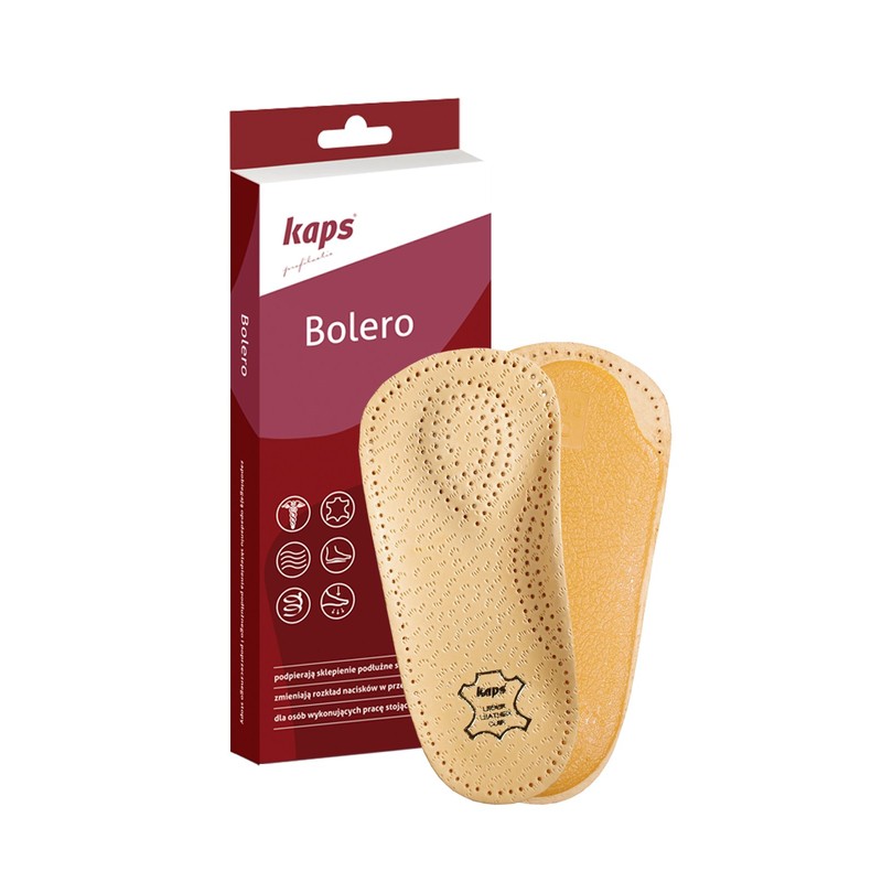 Kaps Schuheinlagen, Einlegesohlen Leder, Orthopädische Einlagen, Bolero, Beige, 43
