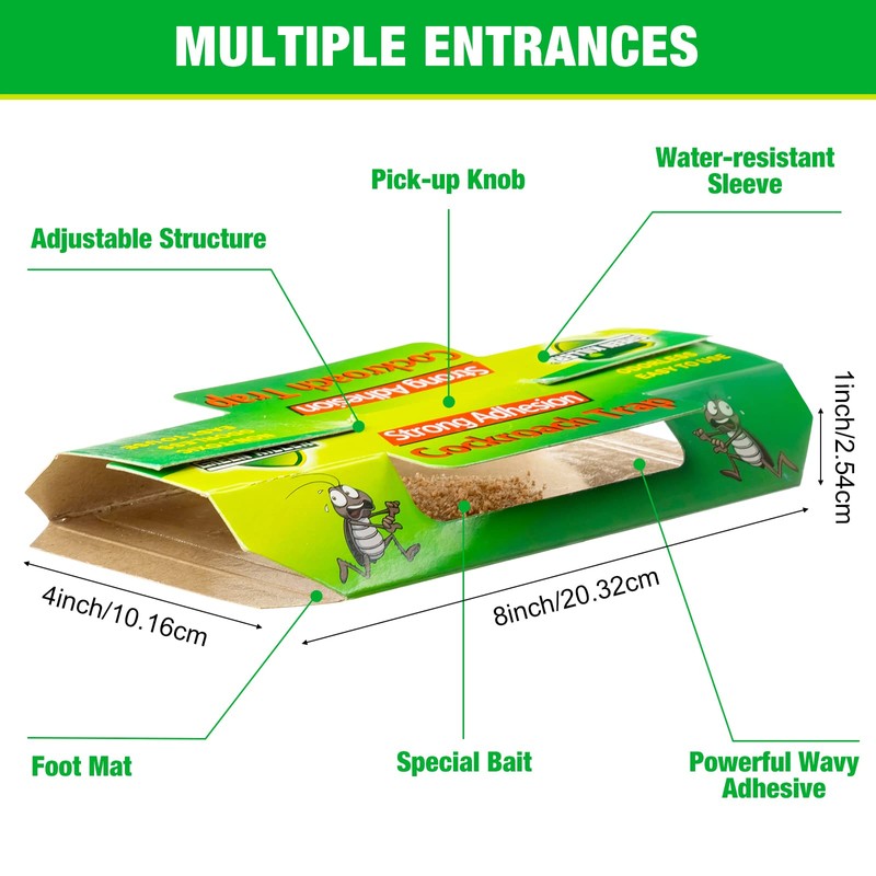 Qualirey Roach Killer Indoor Sticky Roach Traps Glue Cockroach Killer