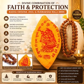 BRIJ HAAT Natural 5 Panch mukhi rudraksha jaap japa mala 108+1 Beads with jholi Bag (Rudraksha)