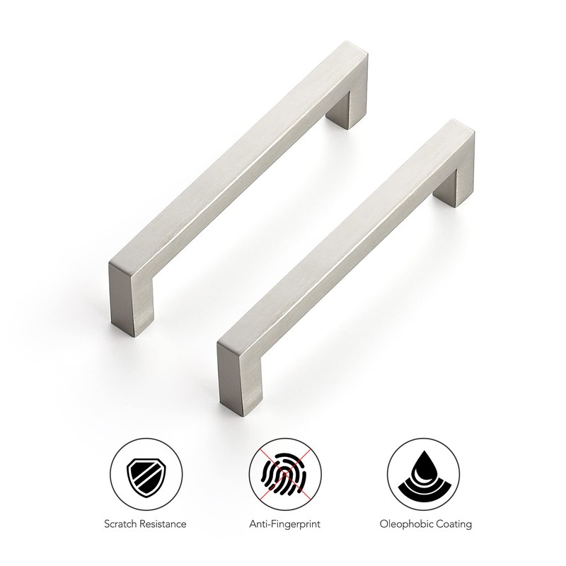 Ravinte 10 Pack 5 Inch Kitchen Square Cabinet Handles Satin