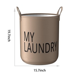 2-Pack Large Laundry Basket, Waterproof Freestanding Laundry Hamper, Canvas Large Storage Baskets for Kids Boys and Girls, Office, Bedroom, Clothes,Toys (Grey-25)