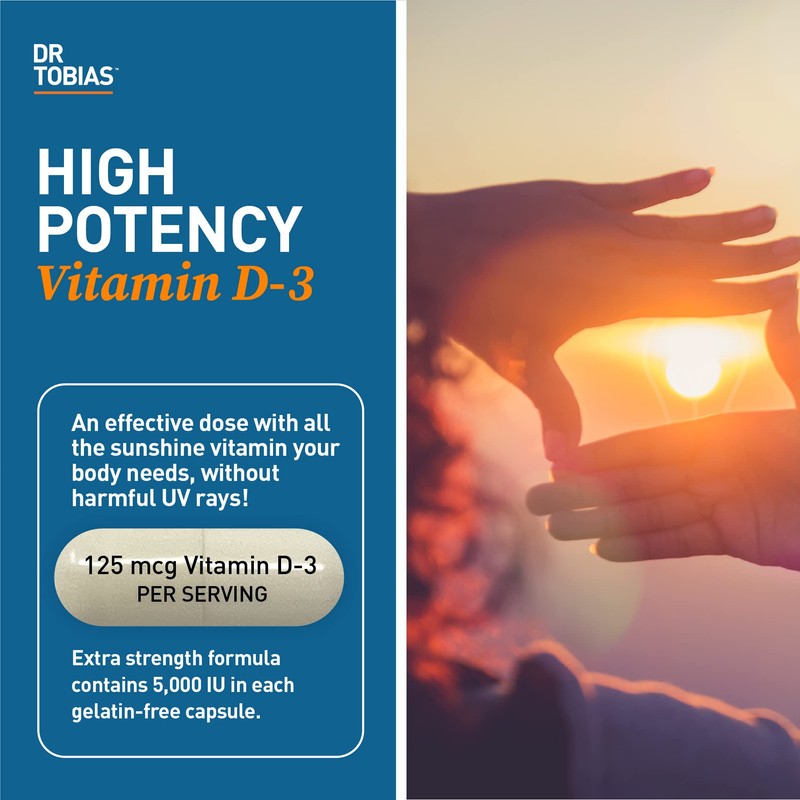 Dr. Tobias Vitamin D3 5000 IU, Essential for Healthy Bones,