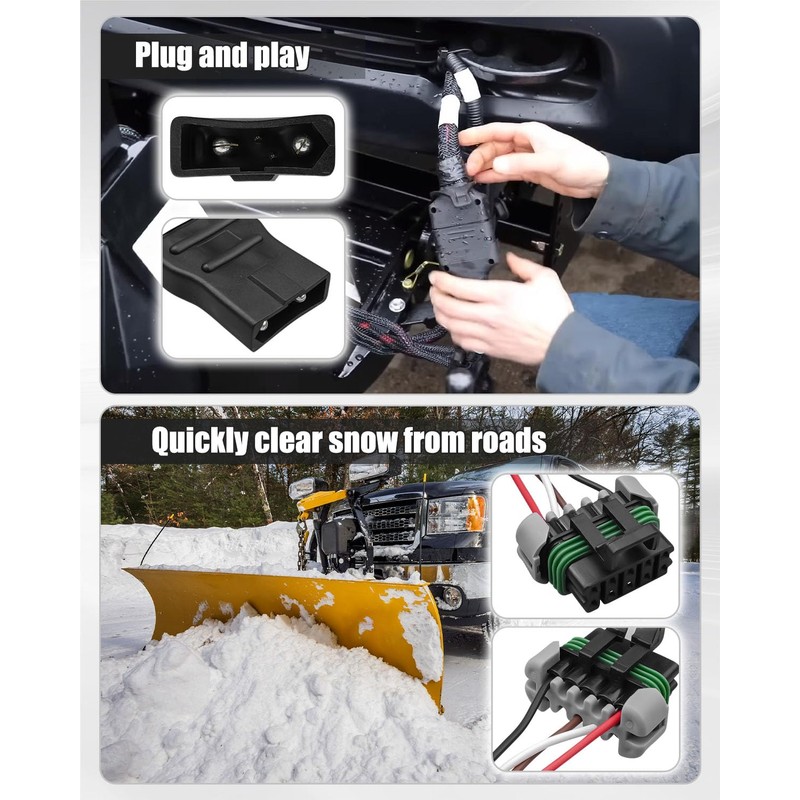 Qnbes 4 Pin Salt Spreader Power Cable Fit for Fisher