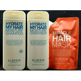Eleven Australia Hydrate My Hair Shampoo, Conditioner 10.1oz & Mask 6.76 oz Trio
