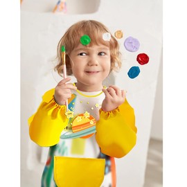 LXOrdora Kids Art Apron Waterproof Smock Long Sleeved Planet L