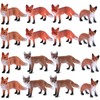 Zomiboo 16-Piece Set Fox Toy Figures Red Fox Figures PVC