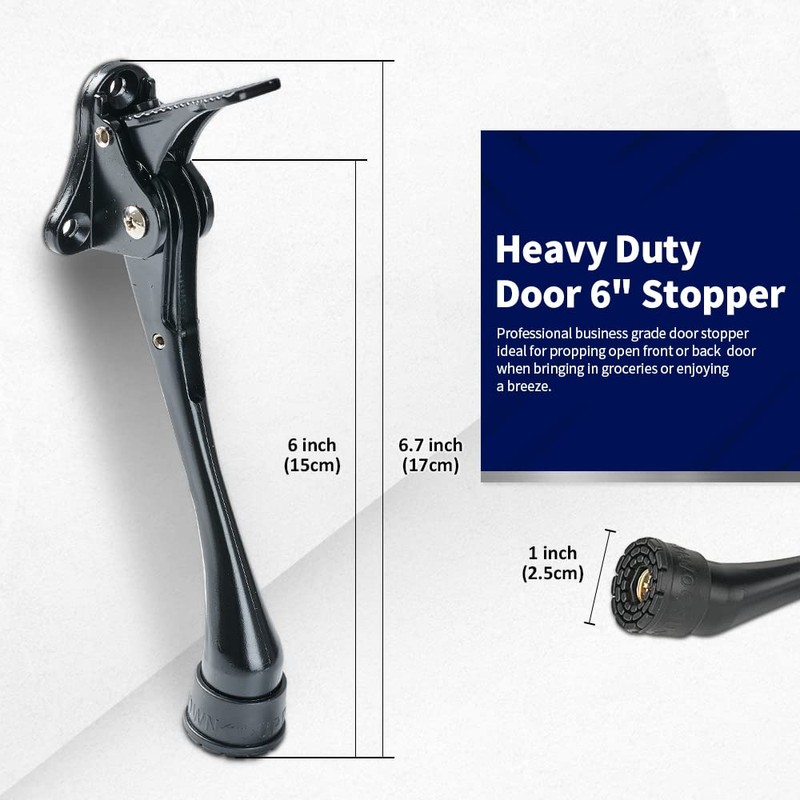 HOME&I Kickdown Door Stopper, 6-Inch Commercial Heavy Duty Door Stop