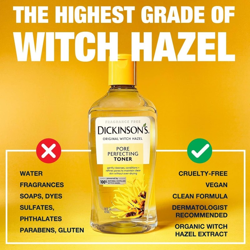 Dickinson Original Witch Hazel Pore Perfecting Toner |100% Natural Distillation