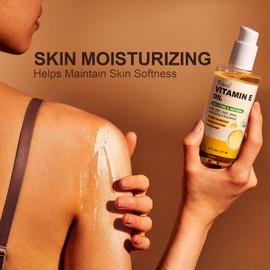 Yoken Aceite De Vitamina E 237 Ml(8 Oz Fl)Aceite De Vitamina E Orgánico Para La Piel. Aceites Vitamínicos Para Cicatrices, Cabello, Rostro, Uñas Y Cuero Cabelludo. Aceite Perfecto Para Baño Y Cuerpo.