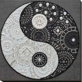 Wizardi Bead Embroidery Kit - Balance. Yin and yang AB-719 Abris Art
