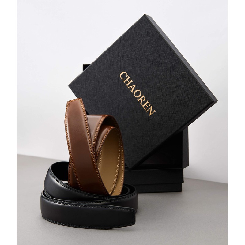 CHAOREN Ratchet Belt Replacement Strap 1 3/8”, Leather Belt Strap