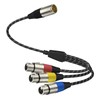 J&D XLR Splitter Cable, Gold Plated Balanced 3 Pin XLR