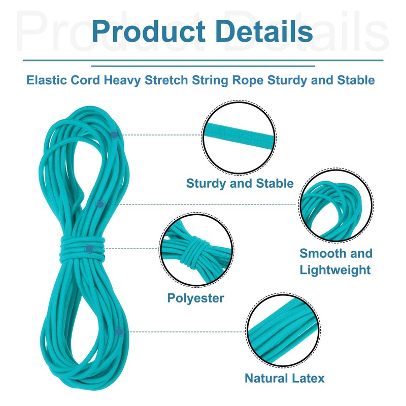 QUARKZMAN Elastic Rope Strong Stretch Cord Rope 5/32 Inch 11