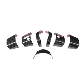 Fit for Toyot@ FJ Cruiser 2007-2021 Steering Wheel Button Cover, ABS Car Steering Wheel Panel Protection Frame Molding Sticker Trim, 7PCS (Black)