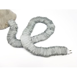 COVER EASE DECORATIVE CORD COVERS Gray Faux Silk Fabric Lamp Cord Cover - Cable Sleeve, Wire Cover, Cord Hider for Cable Management for Electrical Lighting Fixtures (1 Pack)