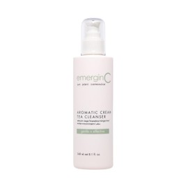 emergin C Aromatic Cream Tea Cleanser - Soothing Gentle Face Wash with Green Tea, Chamomile + Rose for Minor Redness, Removing Dirt, Makeup + Excess Oil (8.1 oz, 240 ml)