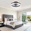 LEDIARY 15.7" Modern Ceiling Fans with Lights and Remote, Dimmable