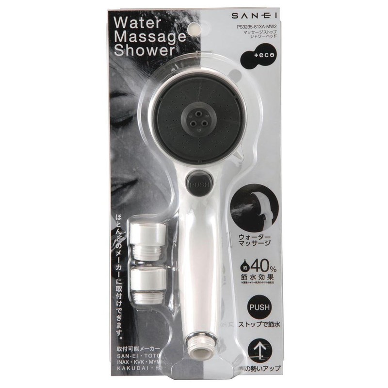 三栄 Faucet Shower Head Water Saving Massage Stop Function with