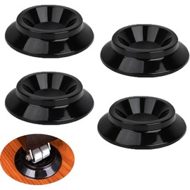 4 Pack Piano Caster Cups Non-Slip Upright Grand Piano Coasters Pad Mat Anti Skid Floormat Footrest Wheel Leg Protector Feet Footsteps Grip Stopper for Wood Hardwood Floor Furniture (Black, One Size)