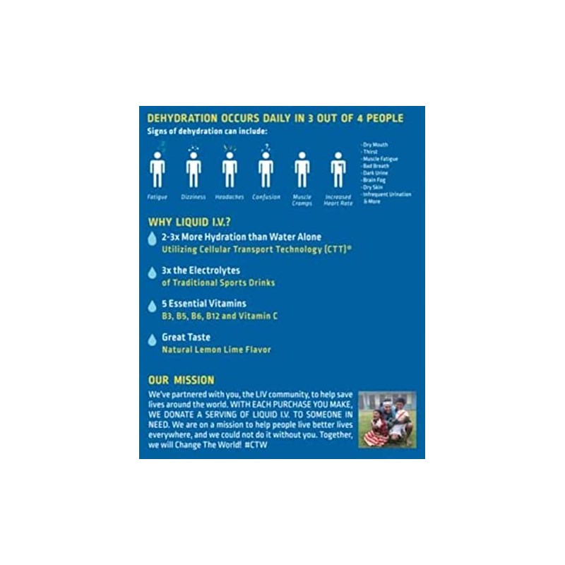 Liquid Iv Hydration Lemon Lime 10 Count 5.65 OZ