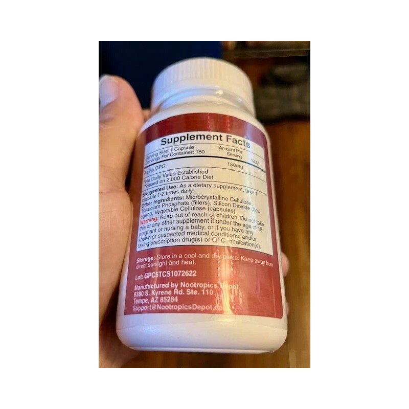 Nootropics Depot ALPHA GPC (180 CAPSULES/150mg