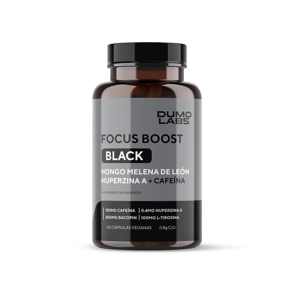 Dumo Focus Boost Black Nootrpico Natural con Melena de Len,