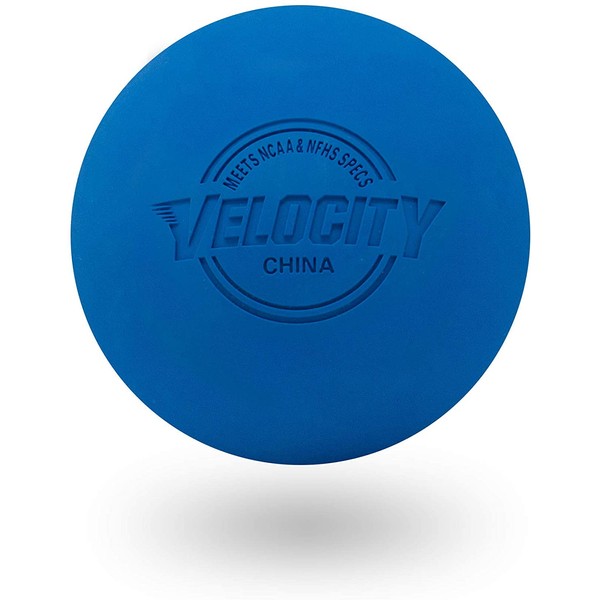 Velocity Massage Lacrosse Ball for Muscle Knots, Myofascial Release, Yoga & Trigger Point Therapy - Firm Rubber Scientifically Designed for Durability and Reliability - Royal Blue, 3 Balls