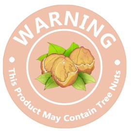 1.5 Inch Contains Nuts Labels,Tree Nuts Allergen Labels,Allergy Warning Stickers,Food Advisory Labels for Food Packing,Retail and Restaurants,500 Pcs.