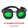 Steampunk Victorian Goggles Rave Glasses, Sleek and Stylish Industrial, Emerald