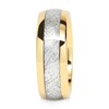 8mm Mens Tungsten Carbide Ring Imitated Meteorite Inlay 14k Gold