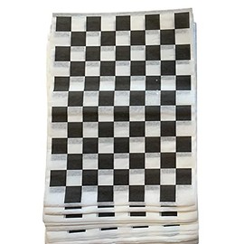 Black Checkered Deli Paper Basket Liner 9 X 12 Inches (50)
