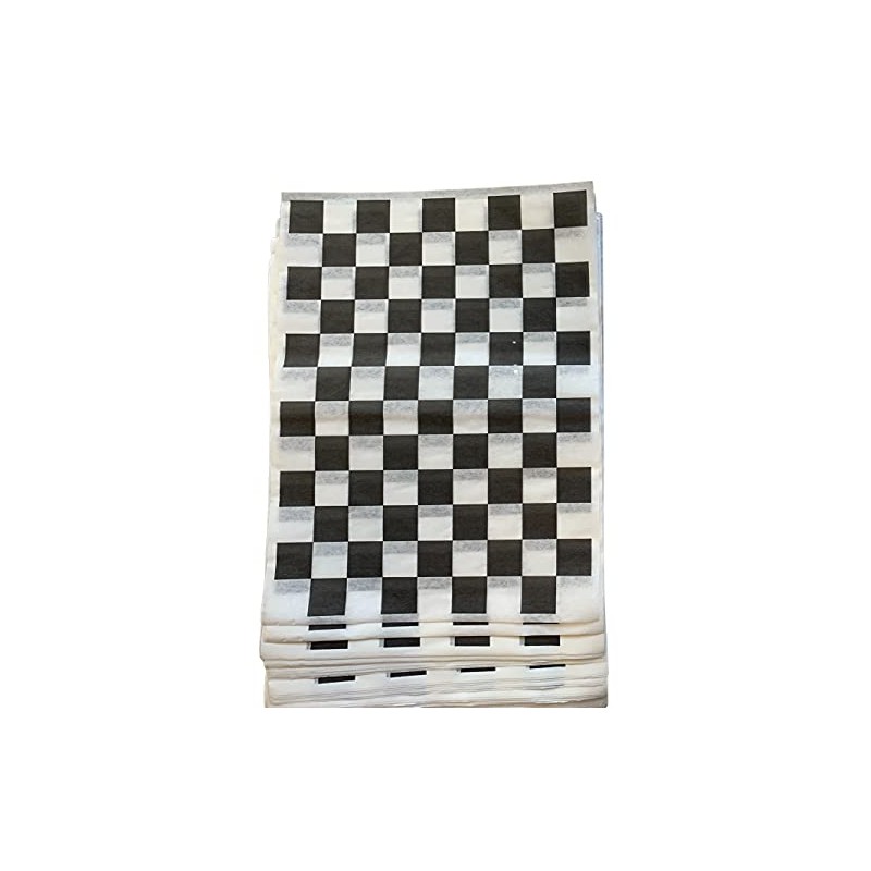 Black Checkered Deli Paper Basket Liner 9 X 12 Inches