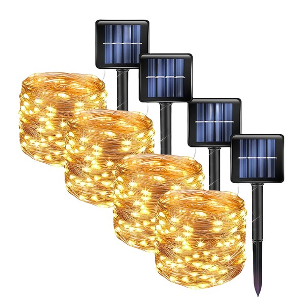 Clearhill Fairy Lights,4Pack 10M/32.8FT 100Led Solar Garden Lights,String Lights with