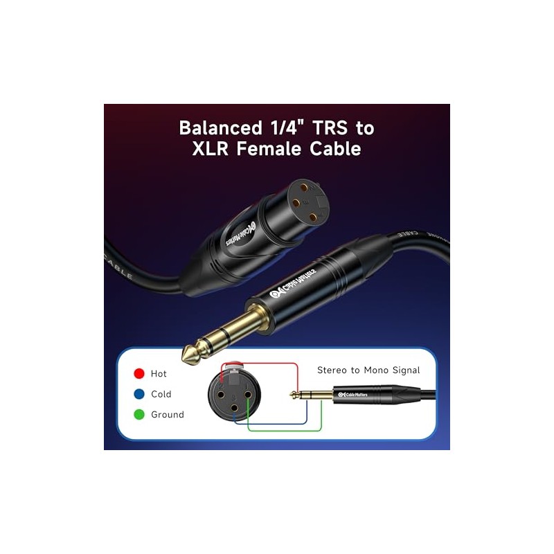 Cable Matters Cable TRS a XLR de 6,35 mm (1/4