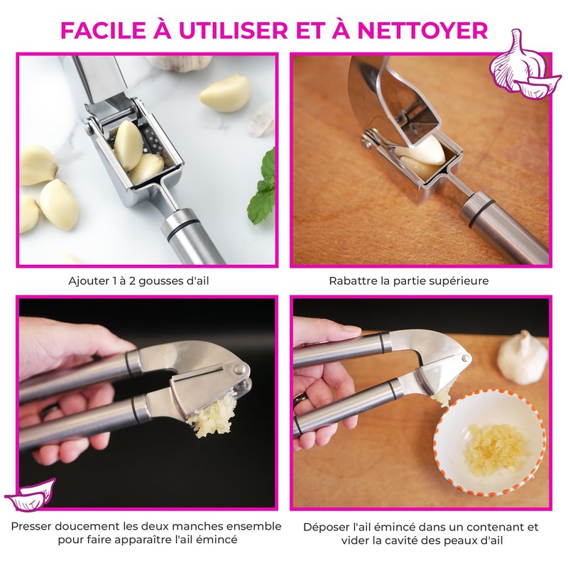 Stainless Steel Manual Garlic Press - The perfect professional gadget