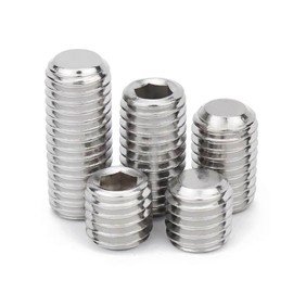 #10-24 x 1/2'' (50 Pack) Set Screws, 304 Stainless Steel 18-8, Internal Hex Head Allen Drive Cup Point Screws (with Hex Key Wrench)