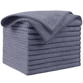 AIDEA Microfiber Cleaning Cloth Grey 10PK, Micro Fiber Cloth for Cleaning Cars, Premium All Purpose Car Towels, Dusting Cloth Cleaning Rags SUVs, House, Kitchen, Window, Workshops, 12"×12"