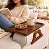 Wooden Sofa Armrest Tray for Living Room TV Time –