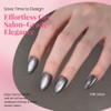 XZMeiLun Cat Eye Gold & Silver Press On Nails Short