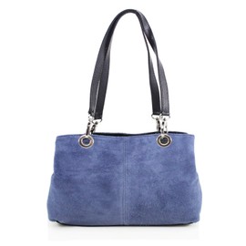 Women Genuine Italian Suede Tri Zip Compartments Bright Colours Small Sturdy Tote Bag Shoulder Handbag (black)