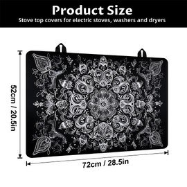 Stove Protector Mat fo Gas Stove Top Cover for Home Decoration 28.5x20.5in, Stove Cover Pad Washable for Kitchen (Mandala, 28.5"*20.5")