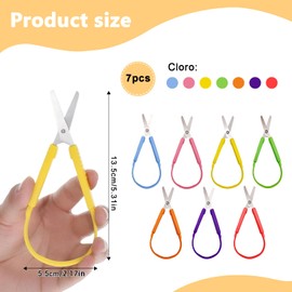 HhBdy Childrens Scissors 7 Pcs Colorful Adaptive Design Scissor Toddler Mini Scissors for Special Needs Children