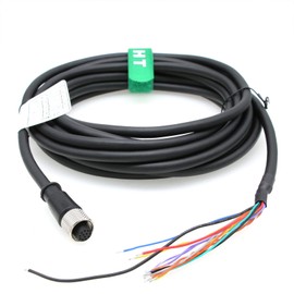 HangTon Cognex in-Sight 7000 9000 24V Power IO Cable M12 A-Coded 12 Pin Female to Flying Lead for Checker 201 Data Man Reader Actuator Sensor Camera Encoder Automation 1m