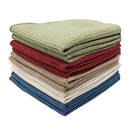 Eurow Microfiber Ultra Absorbent Fast-Drying Waffle Weave Dish Cloths for Kitchen Cleaning, Dishwashing, and Spills, Durable and Reusable, Soft on Surfaces, 13x13 Inches, 10-Pack