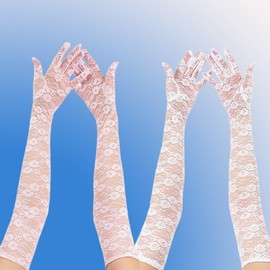 Summer Driving Cool Arm Sleeves - UV Protection Stretch Lace Arm Covers Shield Midi Lace Nude 10ea