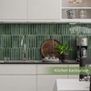 Green Long Hexagon Tile Peel and Stick Backsplash, 10 Sheets