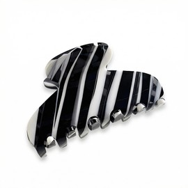 Medium Acetate Striped Hair Claw Clip for Women