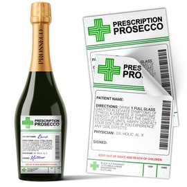Prosecco Prescription Medical Alcohol Bottle Gift Funny Drinks Sticker Label (6)