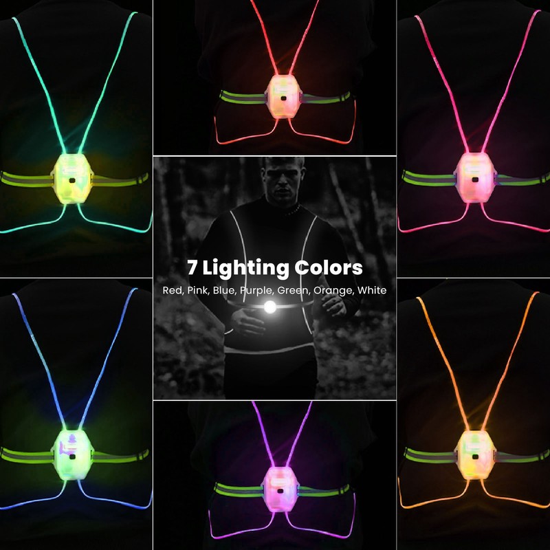 Wearable Night Light USB Charging Waterproof Warning Vest for Outdoor